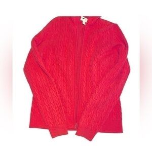 2-Ply Cashmere Sweater, Medium, Zip Front, EUC, Pink